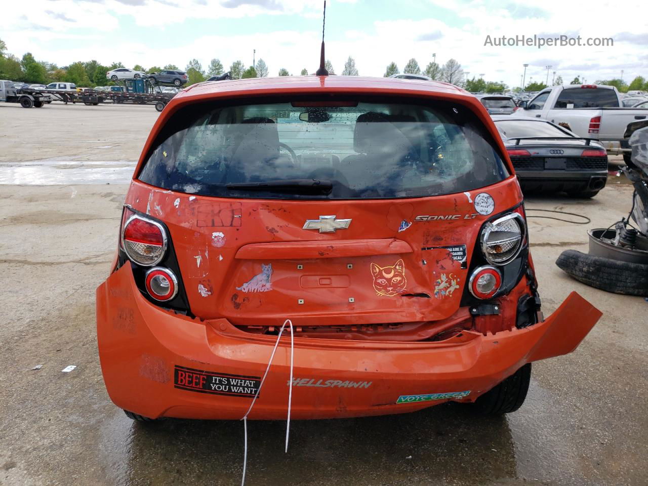 2013 Chevrolet Sonic Lt Orange vin: 1G1JC6SH7D4151314