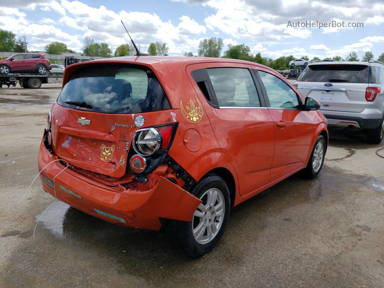 2013 Chevrolet Sonic Lt Orange vin: 1G1JC6SH7D4151314