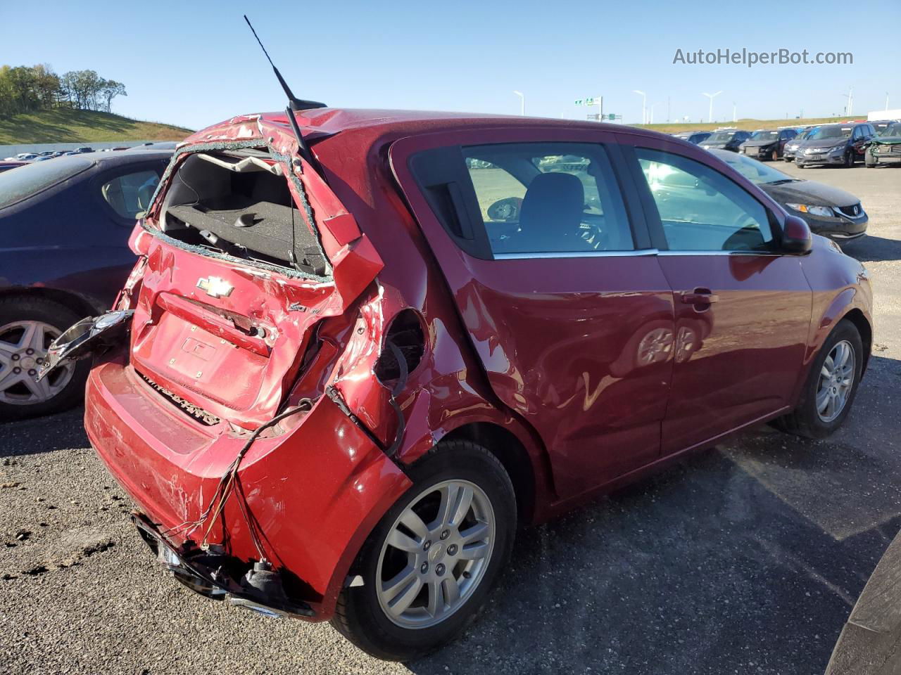 2013 Chevrolet Sonic Lt Red vin: 1G1JC6SH7D4233592