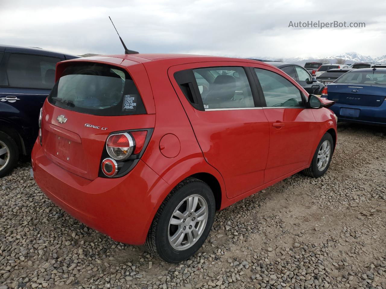 2013 Chevrolet Sonic Lt Red vin: 1G1JC6SH9D4189630