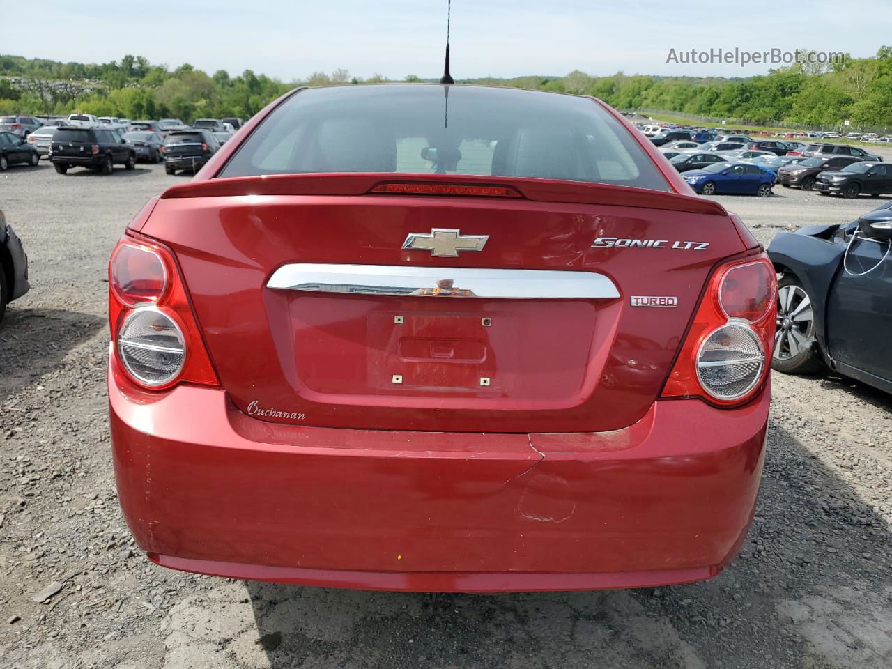 2013 Chevrolet Sonic Ltz Maroon vin: 1G1JE5SB3D4170782