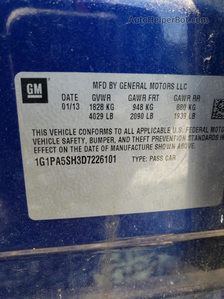 2013 Chevrolet Cruze Ls Синий vin: 1G1PA5SH3D7226101