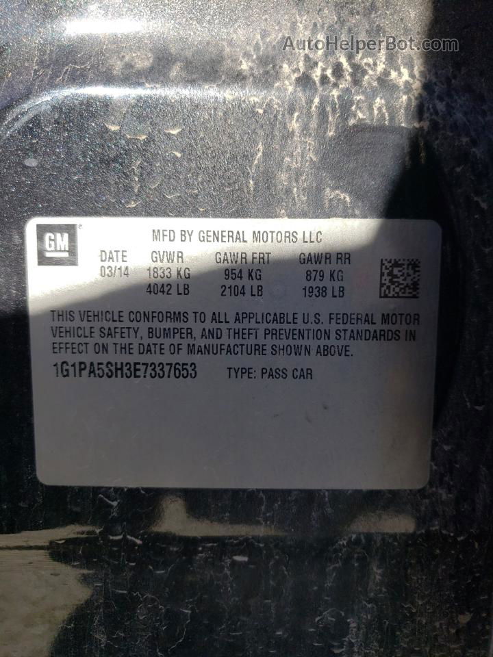 2014 Chevrolet Cruze Ls Черный vin: 1G1PA5SH3E7337653