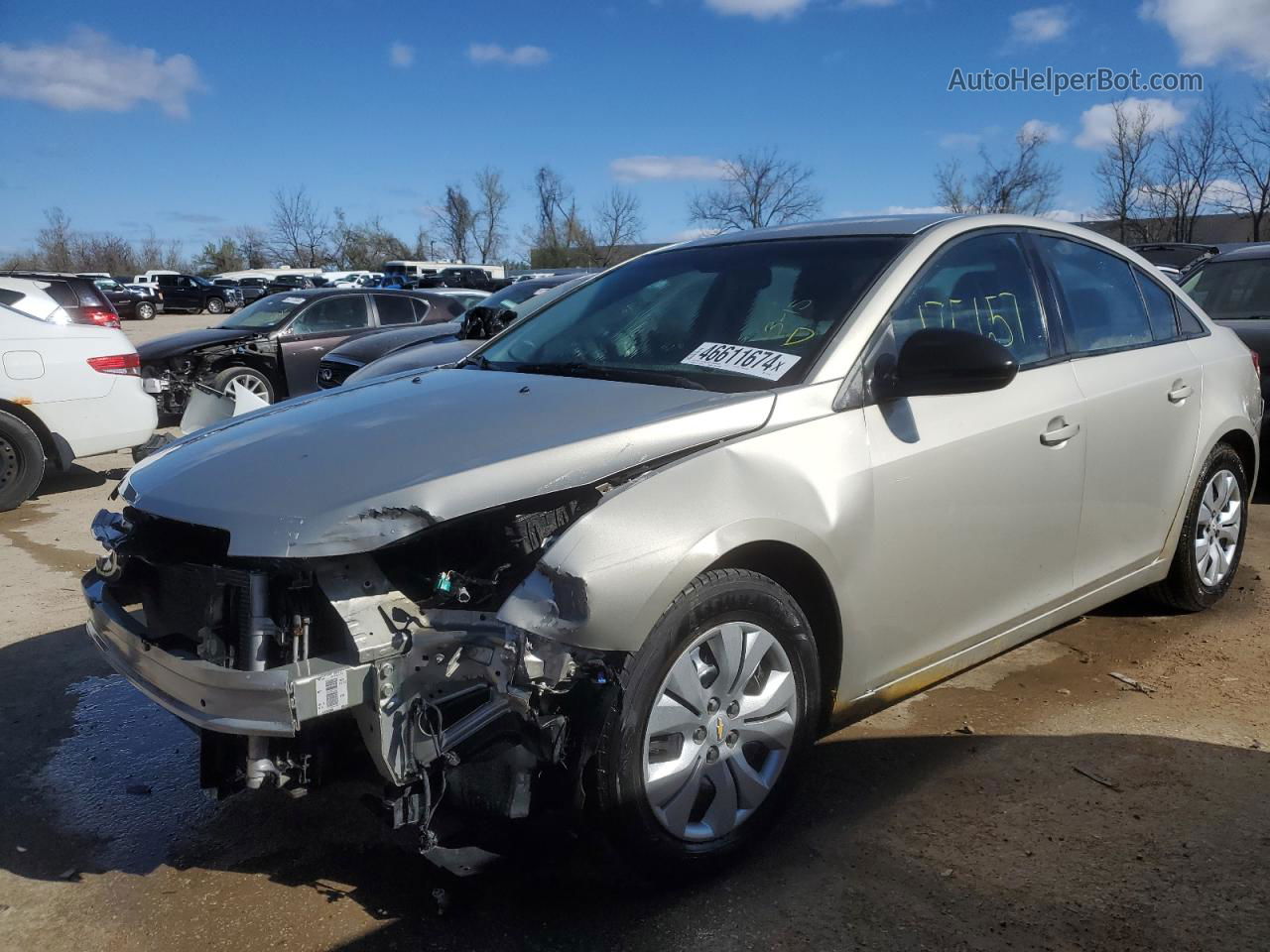 2013 Chevrolet Cruze Ls Beige vin: 1G1PA5SH5D7211700