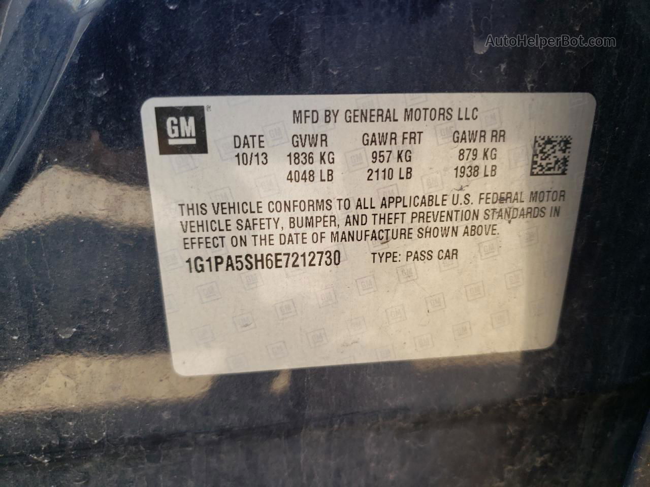 2014 Chevrolet Cruze Ls Gray vin: 1G1PA5SH6E7212730