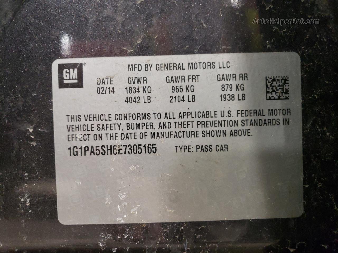 2014 Chevrolet Cruze Ls Gray vin: 1G1PA5SH6E7305165