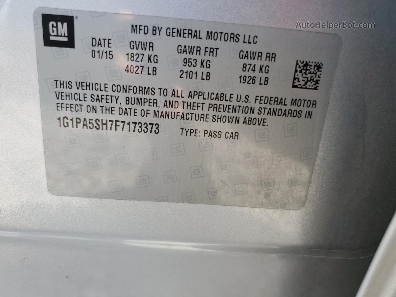 2015 Chevrolet Cruze Ls Silver vin: 1G1PA5SH7F7173373