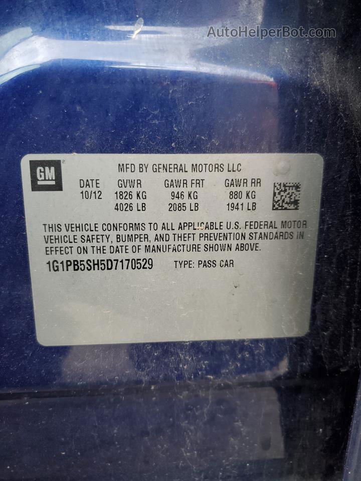 2013 Chevrolet Cruze Ls Синий vin: 1G1PB5SH5D7170529