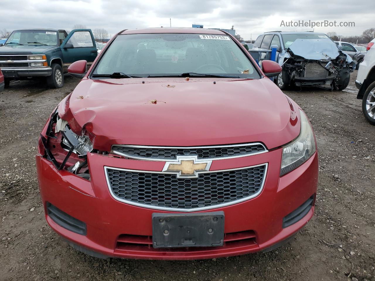 2013 Chevrolet Cruze Lt Red vin: 1G1PC5SB0D7273317