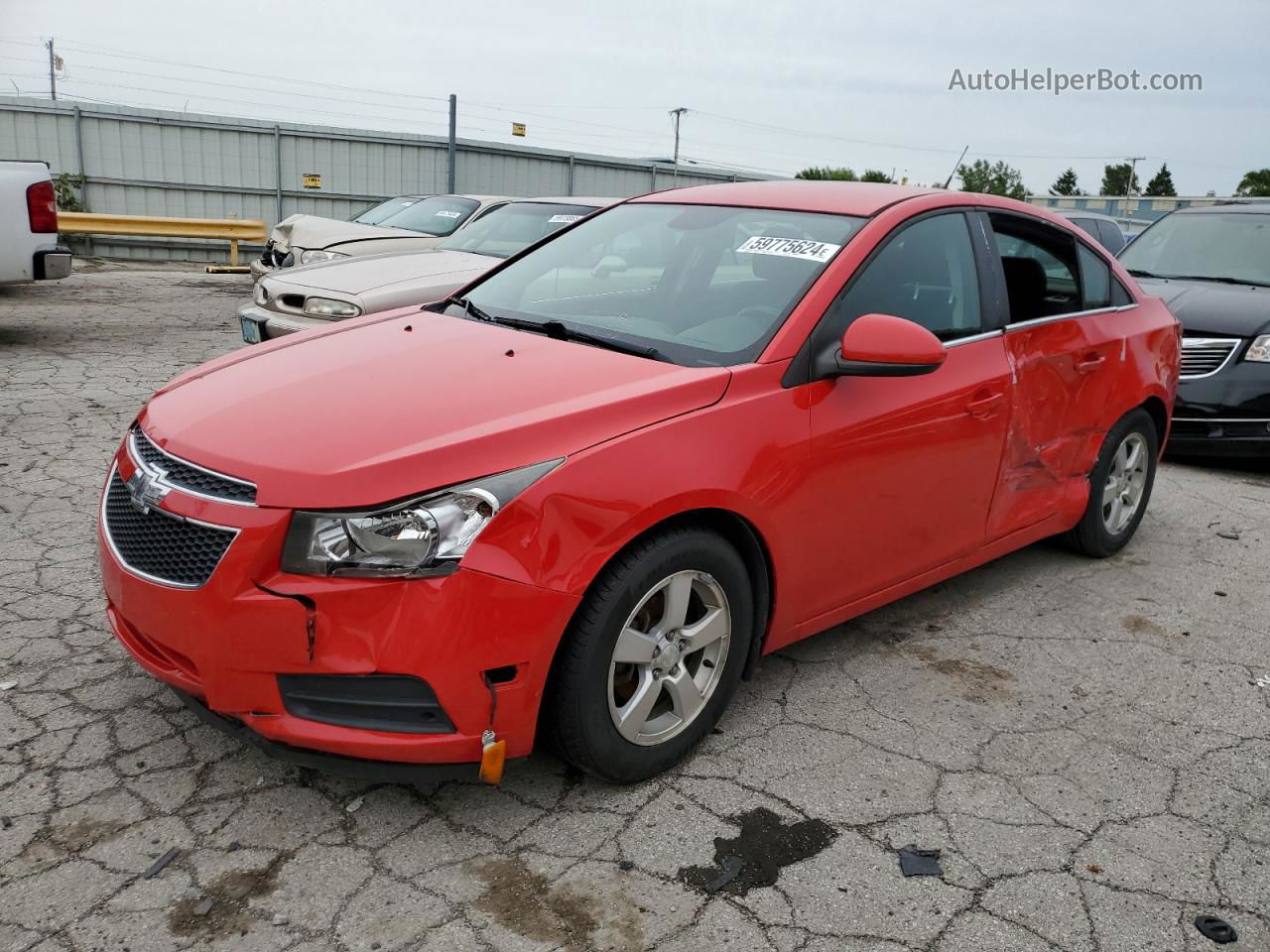 2014 Chevrolet Cruze Lt Red vin: 1G1PC5SB0E7237127