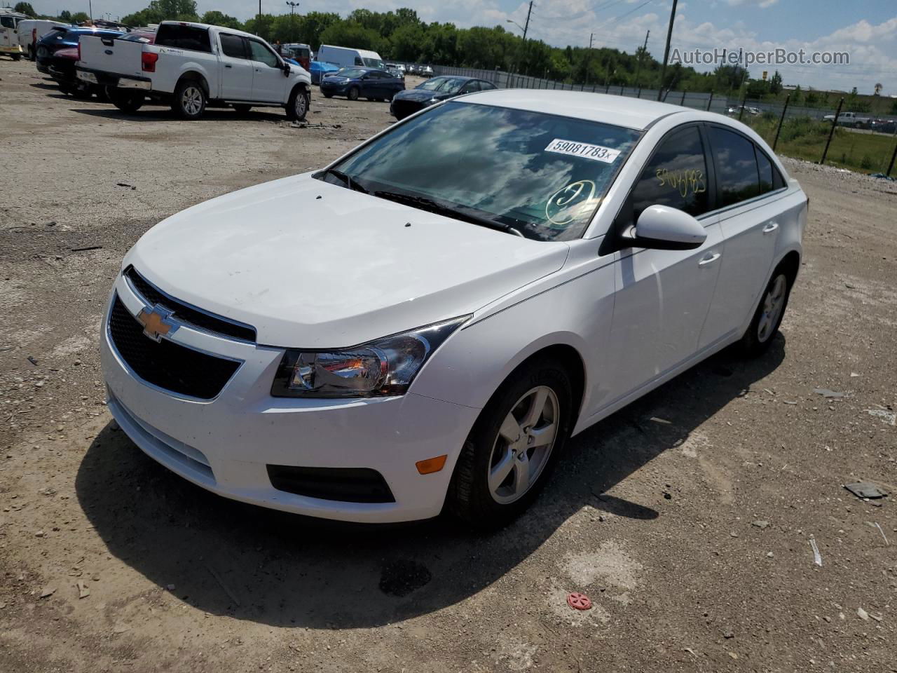 2014 Chevrolet Cruze Lt White vin: 1G1PC5SB0E7464169