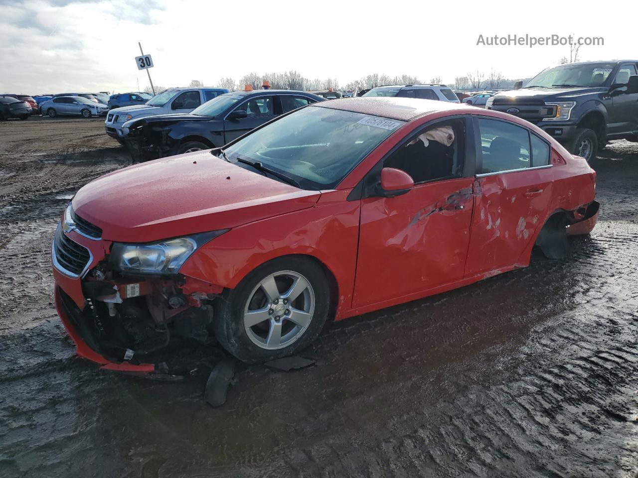 2015 Chevrolet Cruze Lt Red vin: 1G1PC5SB0F7166285