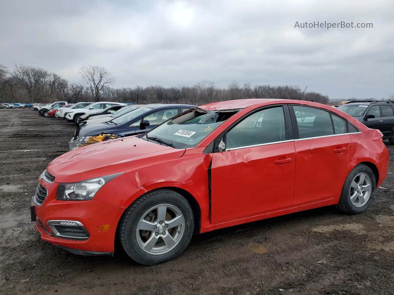 2015 Chevrolet Cruze Lt Red vin: 1G1PC5SB0F7236125