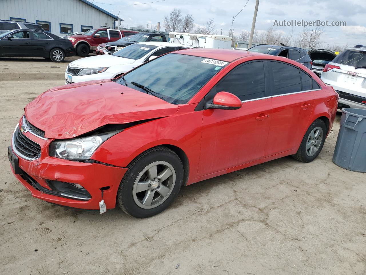 2015 Chevrolet Cruze Lt Red vin: 1G1PC5SB1F7229927