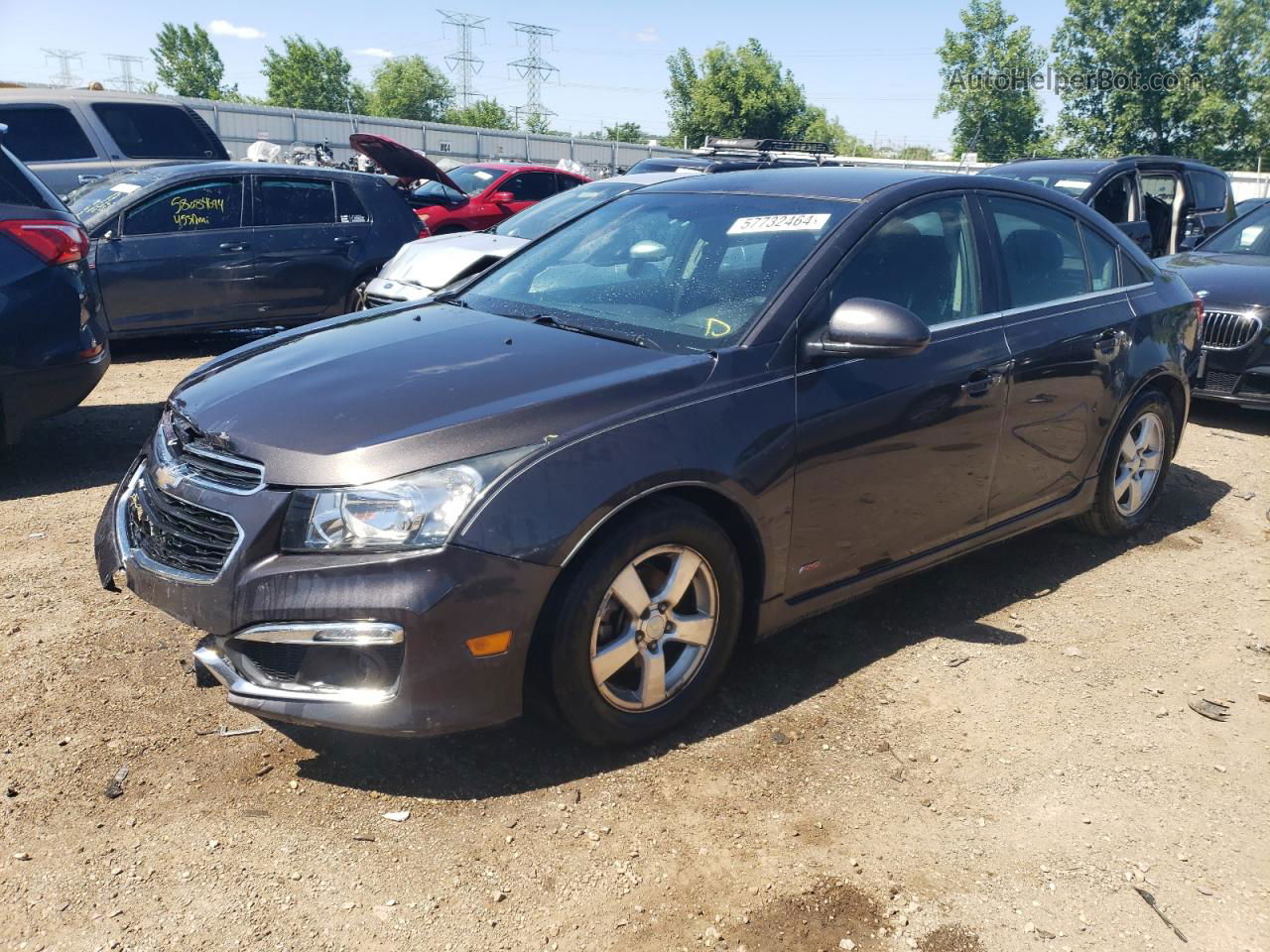 2015 Chevrolet Cruze Lt Charcoal vin: 1G1PC5SB1F7297239