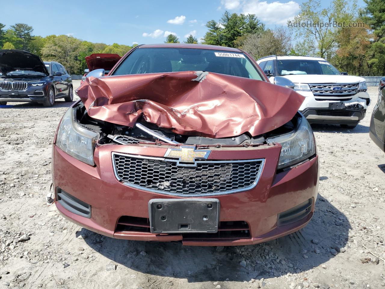 2013 Chevrolet Cruze Lt Burgundy vin: 1G1PC5SB2D7113892