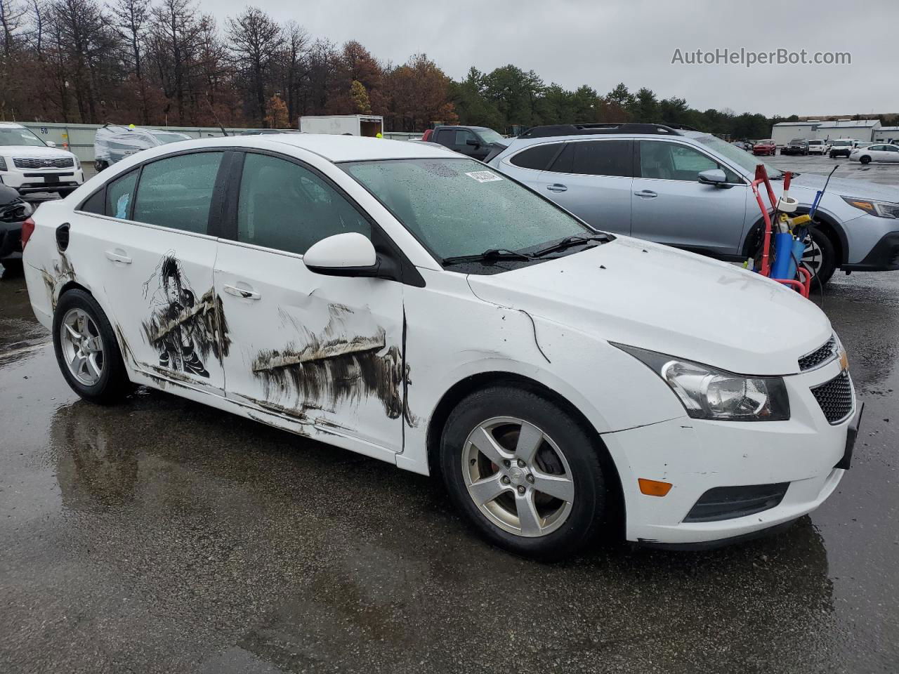 2014 Chevrolet Cruze Lt White vin: 1G1PC5SB2E7452556