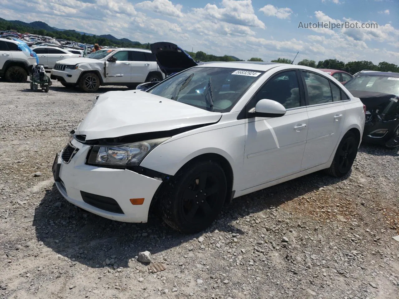 2014 Chevrolet Cruze Lt White vin: 1G1PC5SB3E7102871