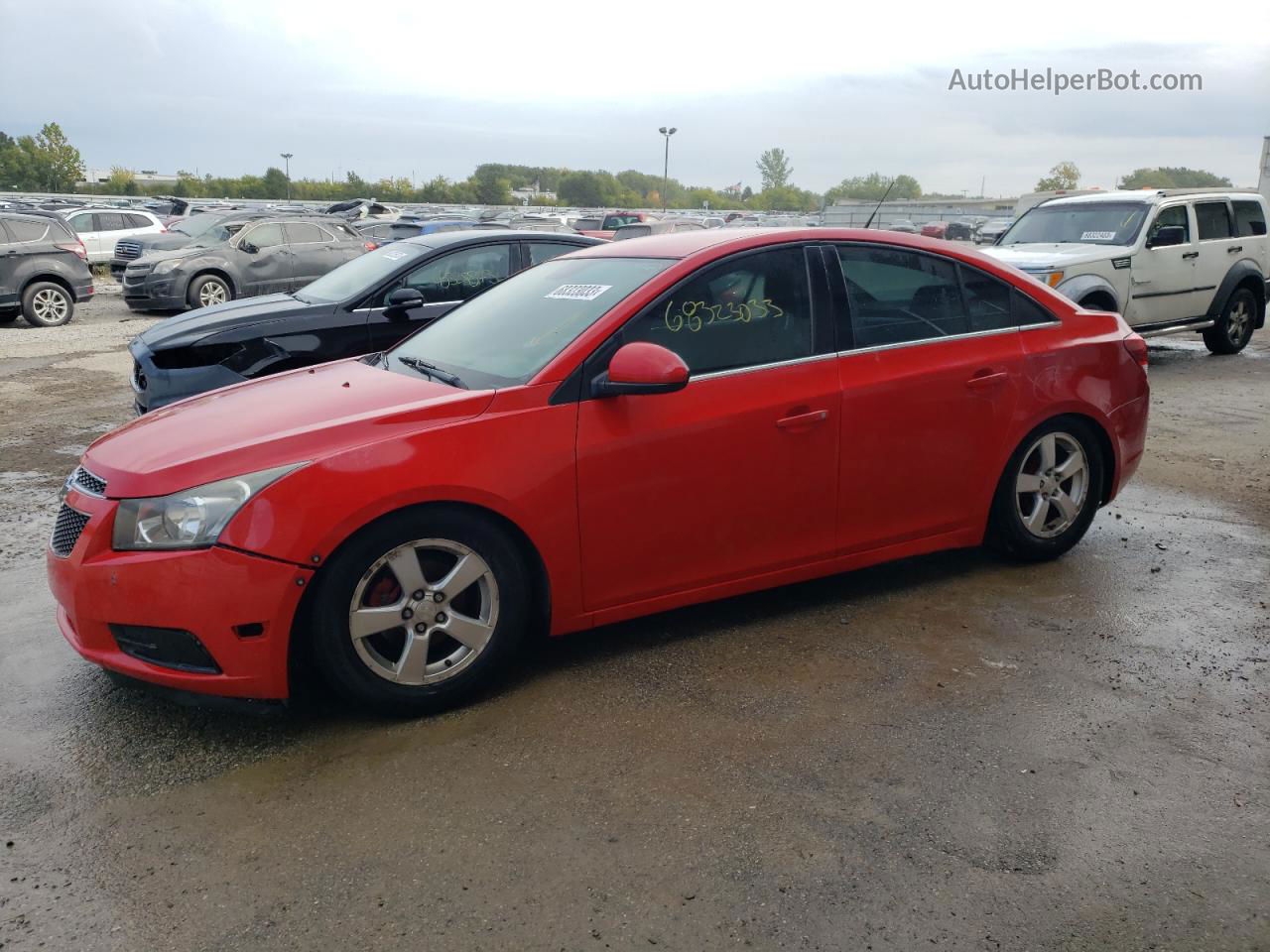 2014 Chevrolet Cruze Lt Red vin: 1G1PC5SB3E7164514