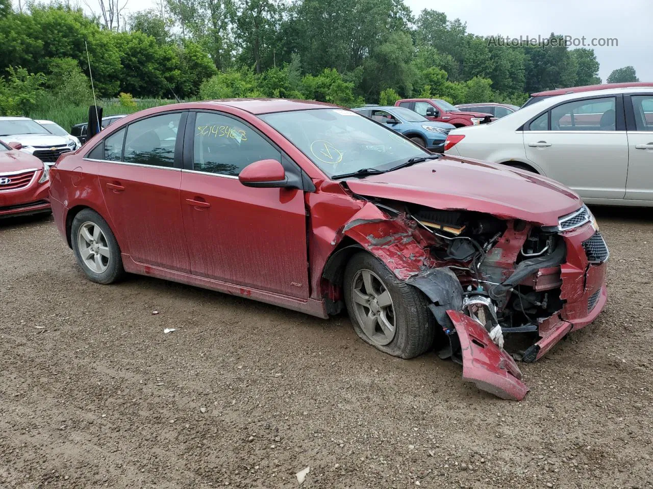 2014 Chevrolet Cruze Lt Red vin: 1G1PC5SB3E7316453