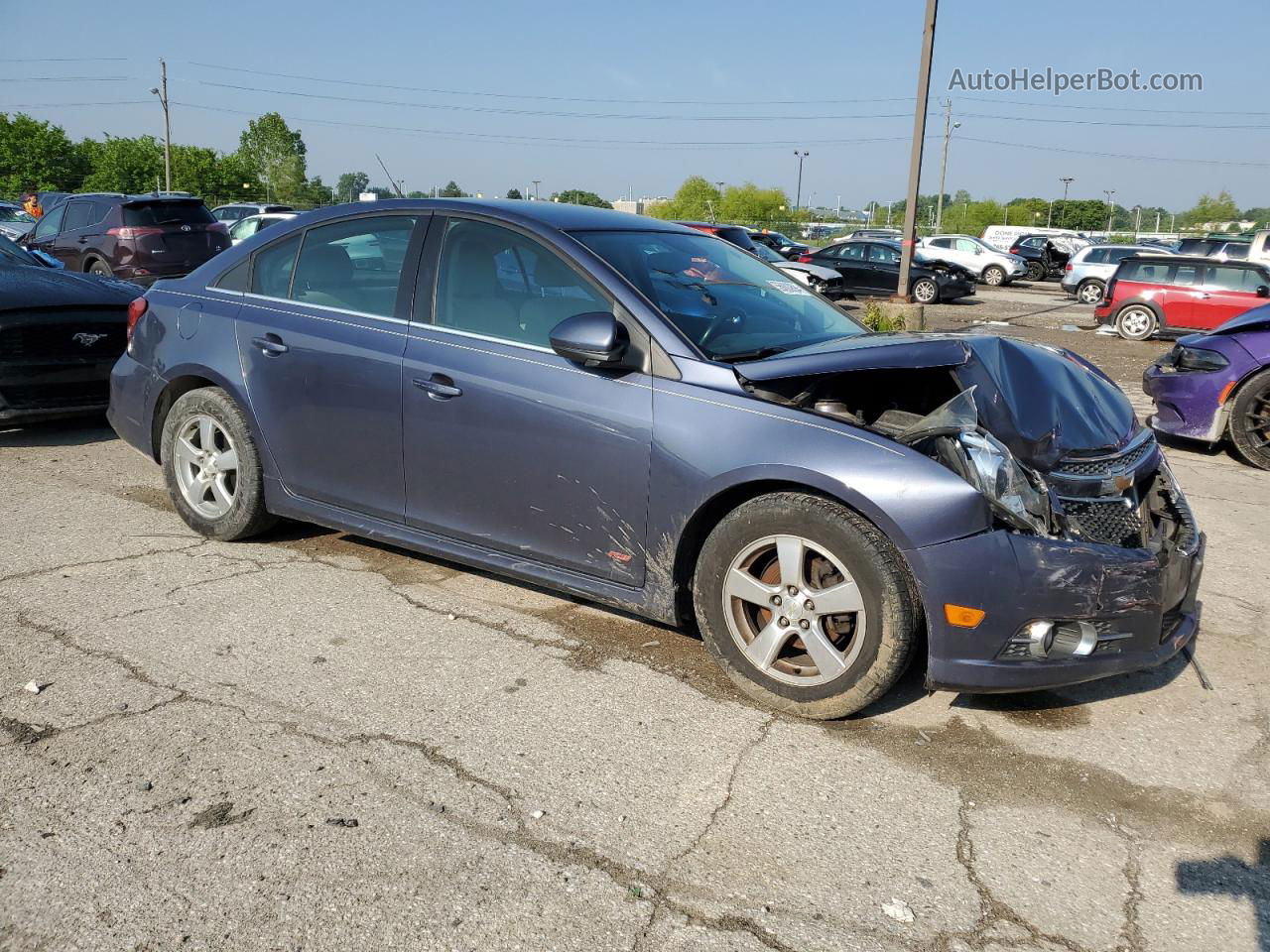 2013 Chevrolet Cruze Lt Blue vin: 1G1PC5SB4D7114882