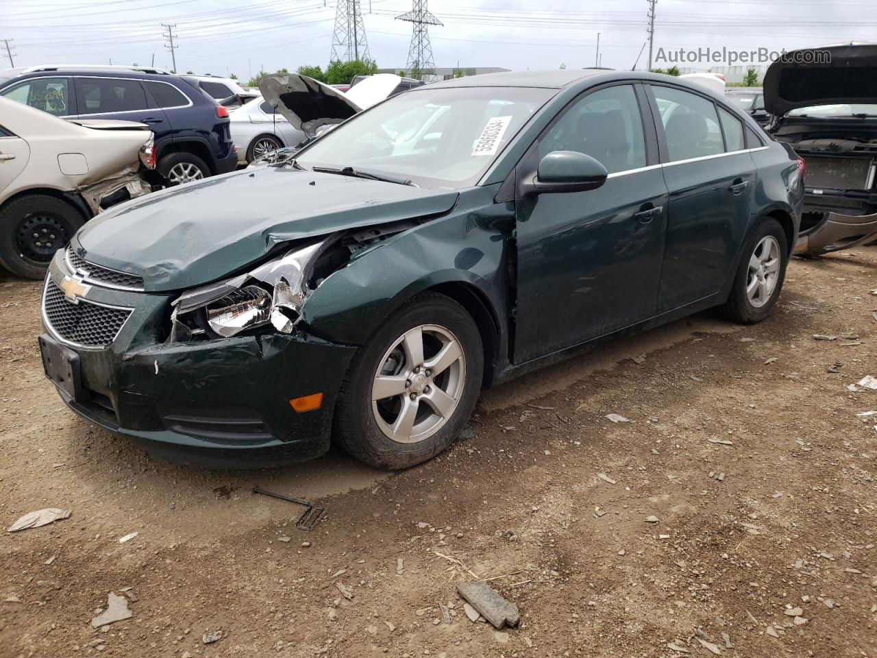 2014 Chevrolet Cruze Lt Green vin: 1G1PC5SB4E7140741