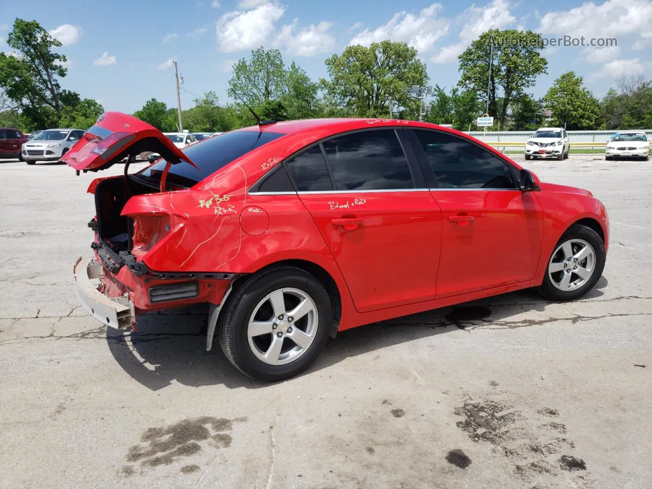 2014 Chevrolet Cruze Lt Red vin: 1G1PC5SB4E7387676