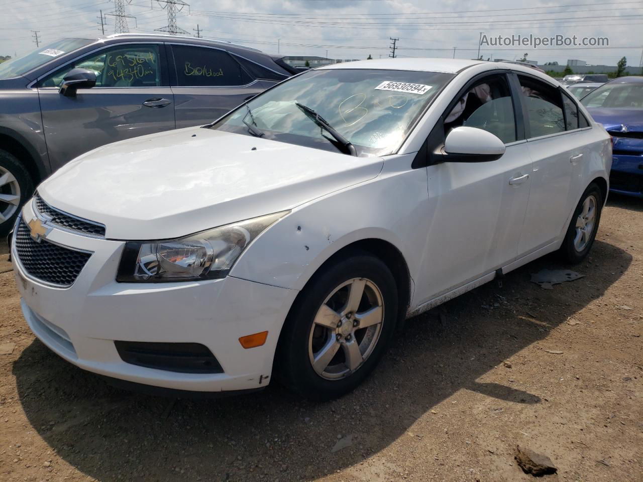 2014 Chevrolet Cruze Lt White vin: 1G1PC5SB5E7182836