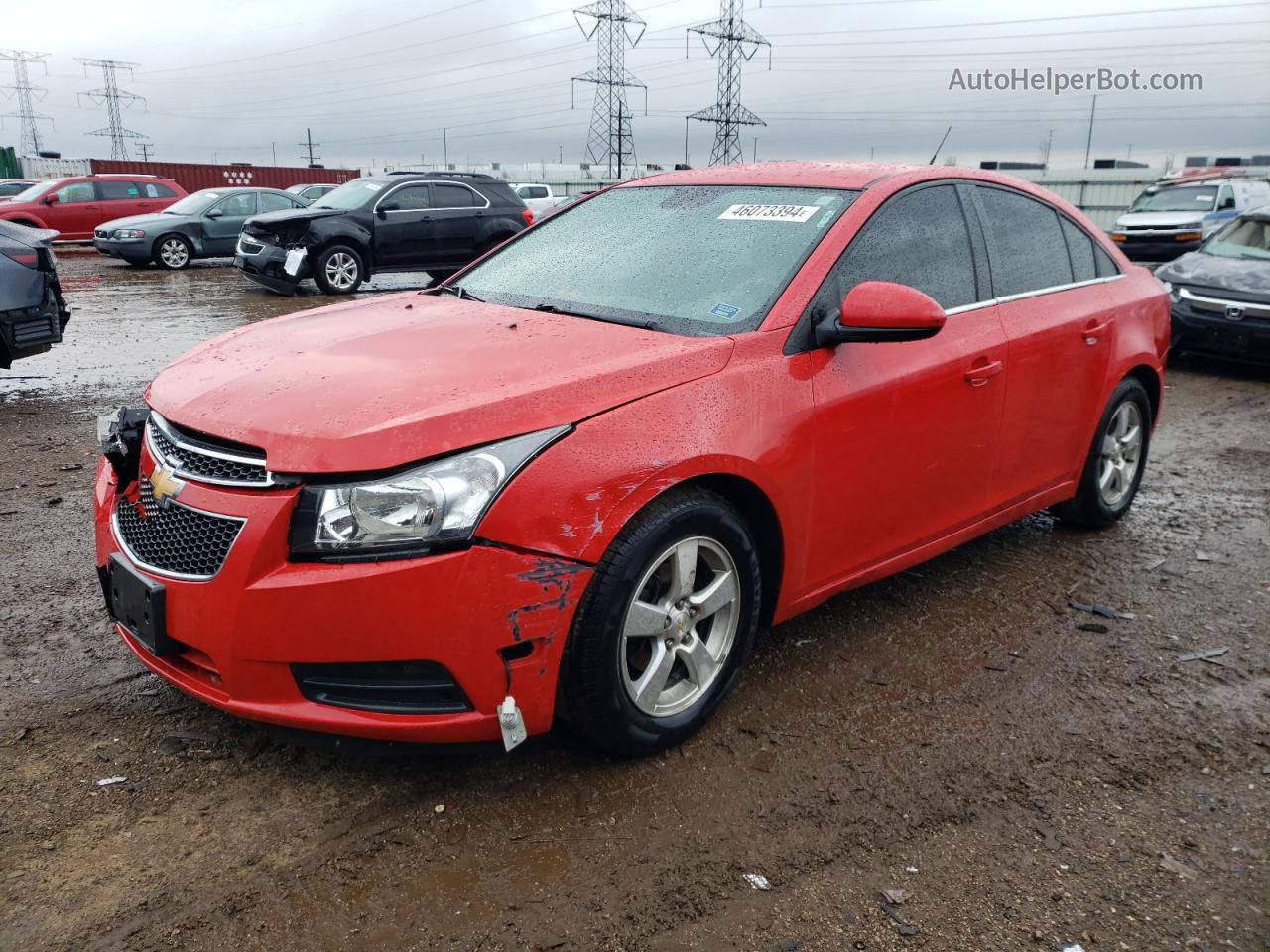 2014 Chevrolet Cruze Lt Red vin: 1G1PC5SB6E7135153