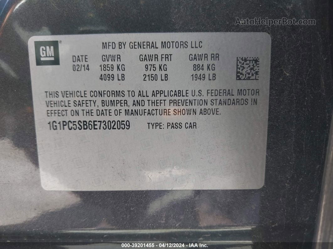 2014 Chevrolet Cruze 1lt Auto Серый vin: 1G1PC5SB6E7302059