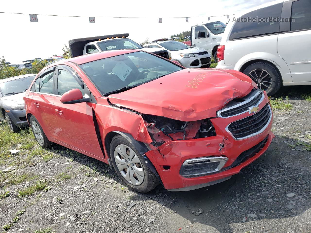 2015 Chevrolet Cruze Lt Red vin: 1G1PC5SB6F7221774