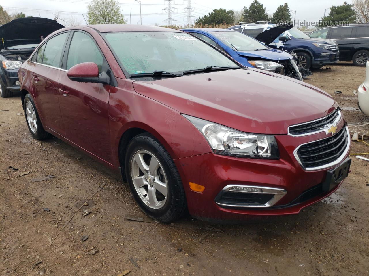 2015 Chevrolet Cruze Lt Red vin: 1G1PC5SB6F7291565