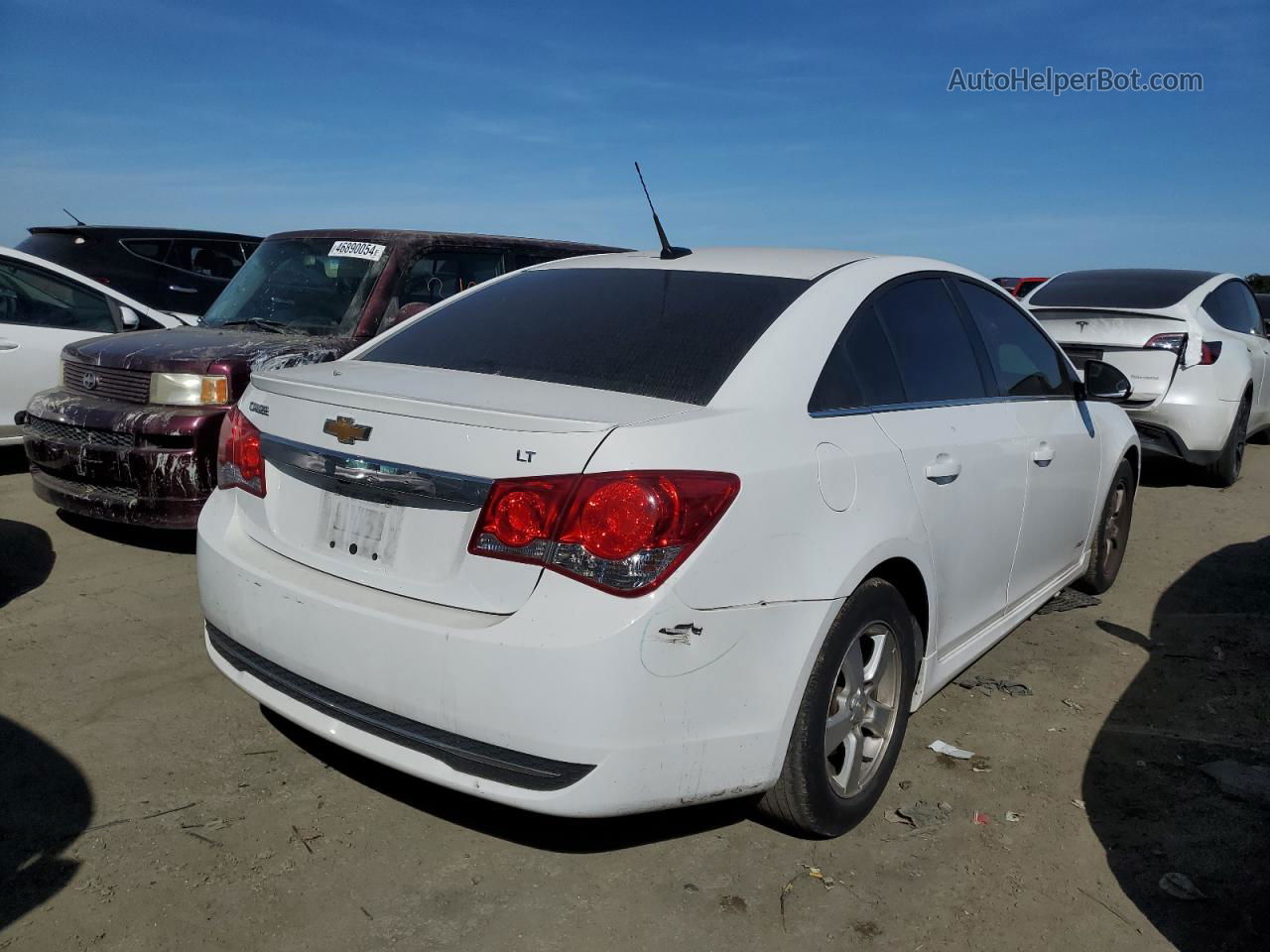 2013 Chevrolet Cruze Lt White vin: 1G1PC5SB7D7217732