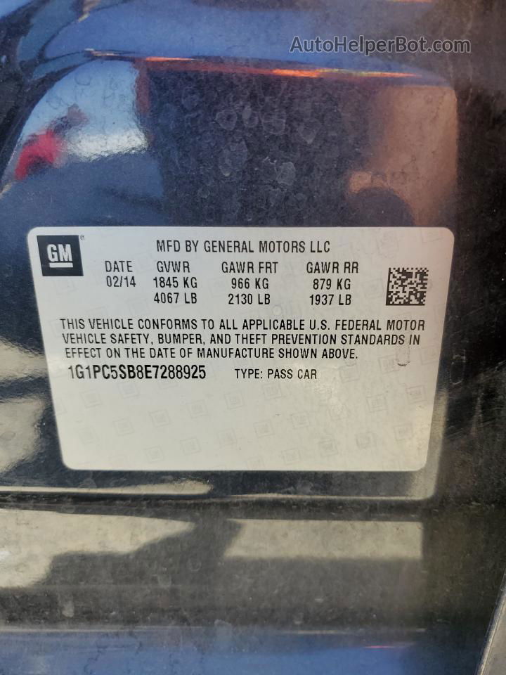 2014 Chevrolet Cruze Lt Blue vin: 1G1PC5SB8E7288925