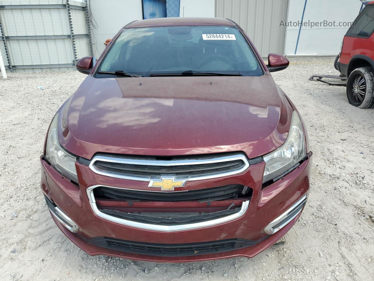 2015 Chevrolet Cruze Lt Maroon vin: 1G1PC5SB9F7276588