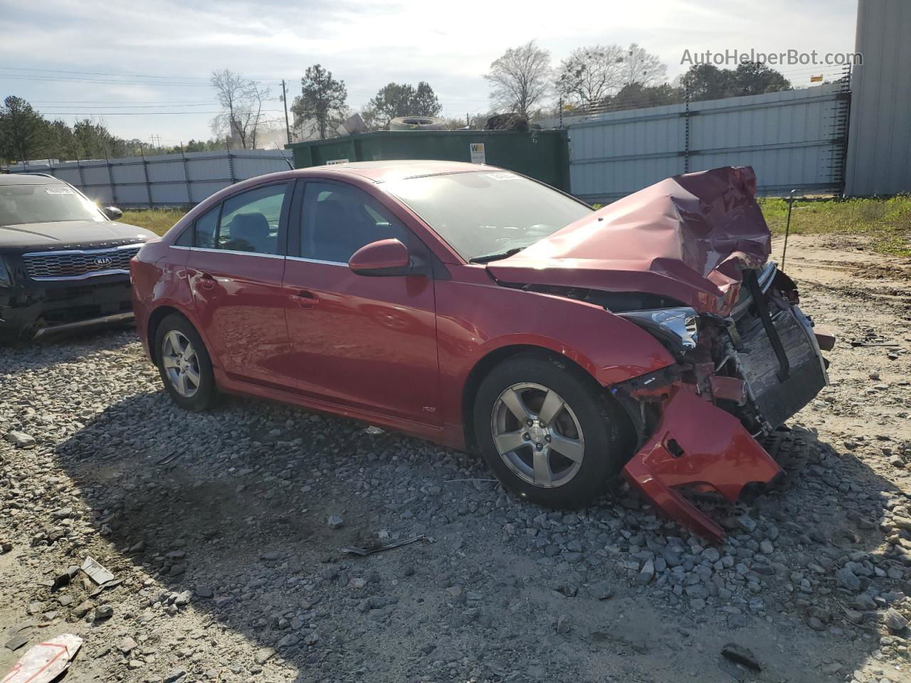 2013 Chevrolet Cruze Lt Red vin: 1G1PC5SBXD7138443