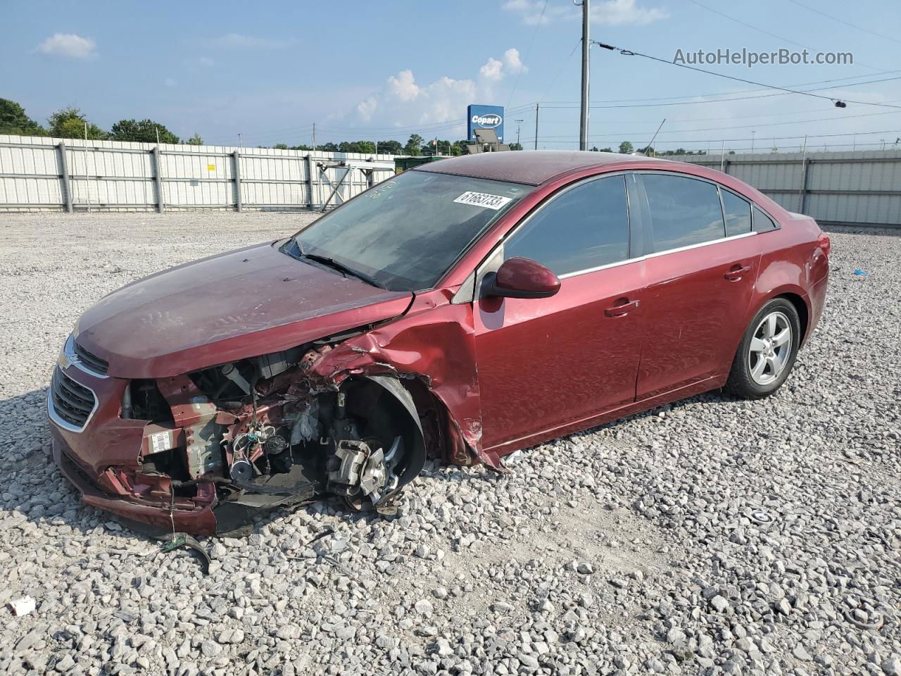 2015 Chevrolet Cruze Lt Темно-бордовый vin: 1G1PC5SBXF7136095