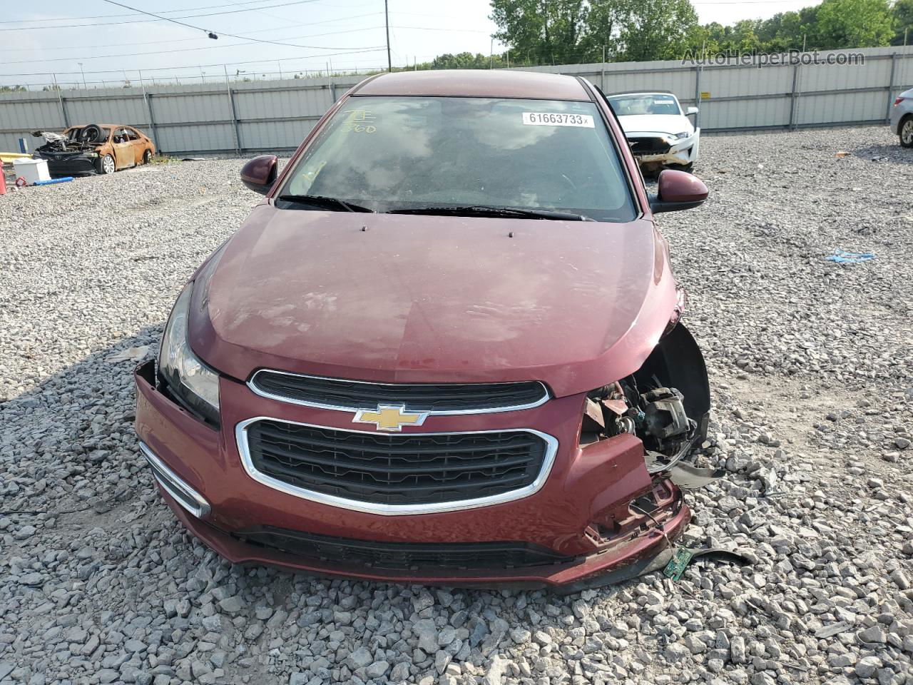 2015 Chevrolet Cruze Lt Maroon vin: 1G1PC5SBXF7136095