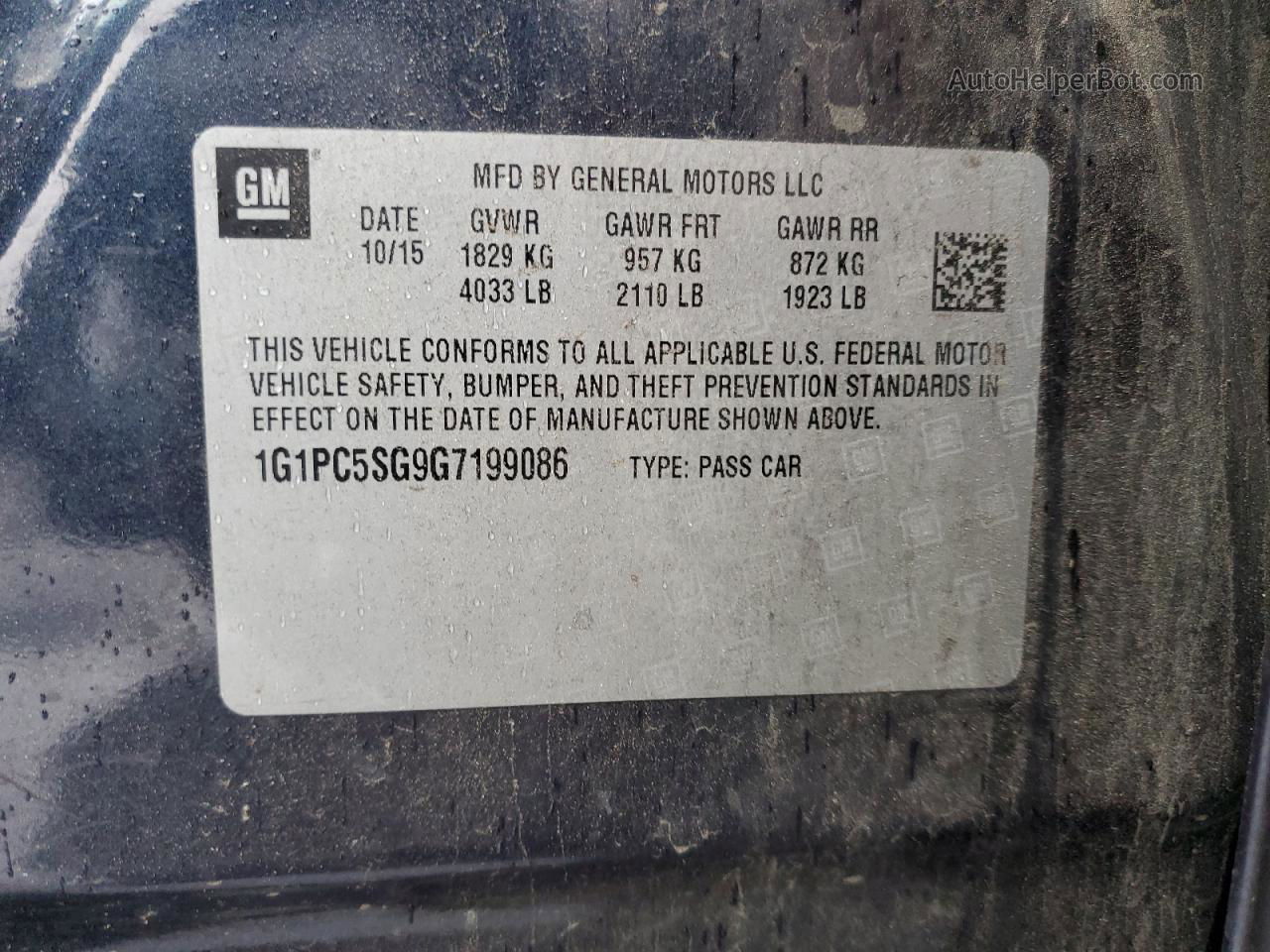 2016 Chevrolet Cruze Limited Ls Синий vin: 1G1PC5SG9G7199086