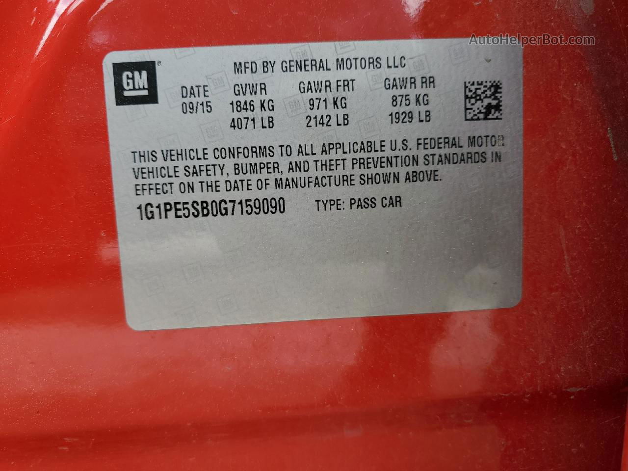 2016 Chevrolet Cruze Limited Lt Red vin: 1G1PE5SB0G7159090
