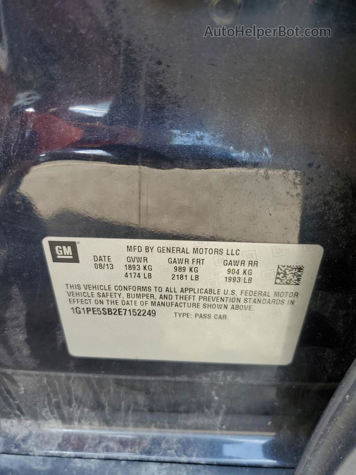 2014 Chevrolet Cruze Lt Black vin: 1G1PE5SB2E7152249