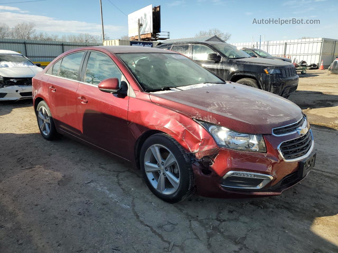 2015 Chevrolet Cruze Lt Maroon vin: 1G1PE5SB3F7165173