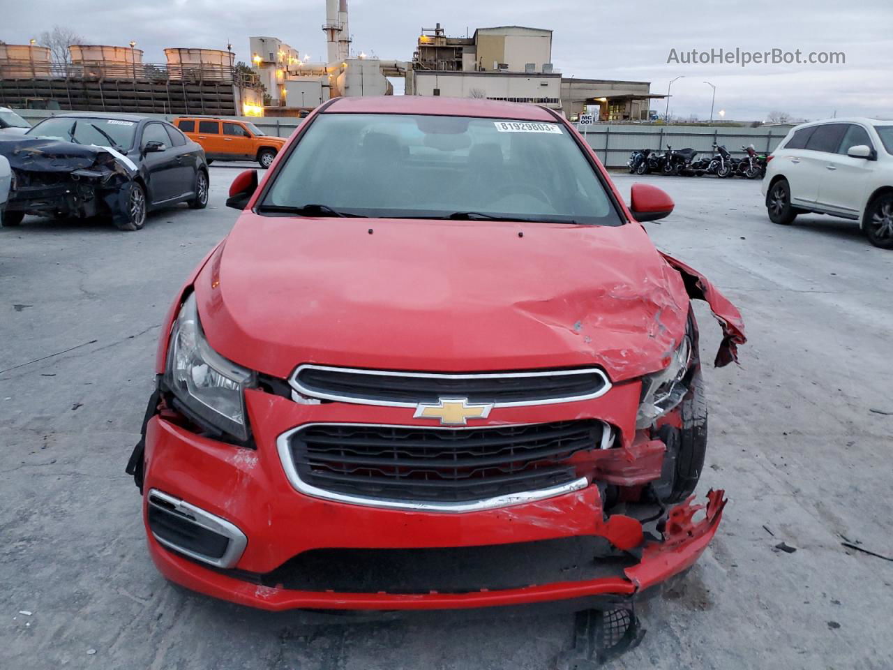 2015 Chevrolet Cruze Lt Red vin: 1G1PE5SB3F7258176