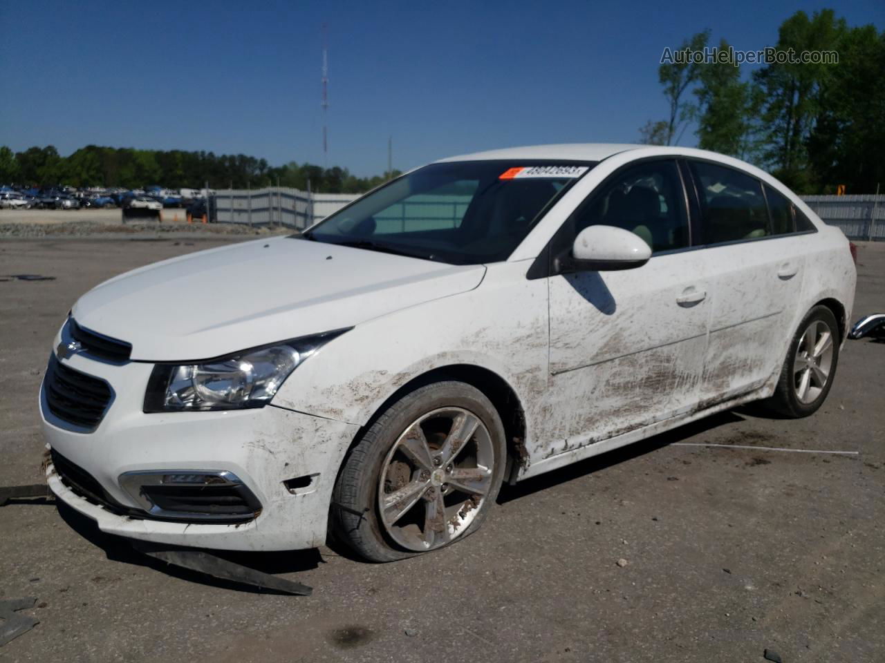 2015 Chevrolet Cruze Lt White vin: 1G1PE5SB7F7258035