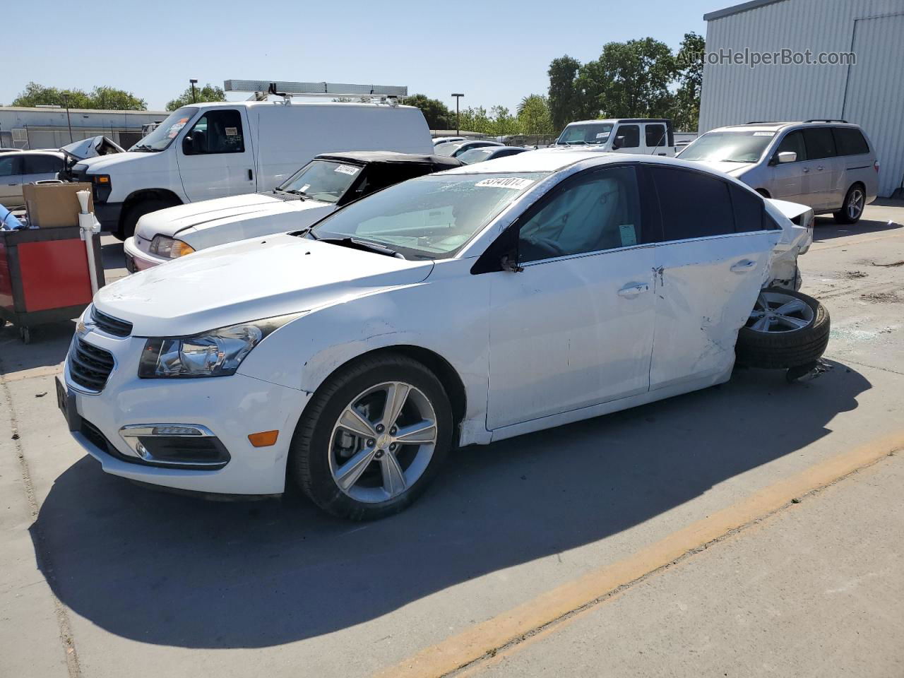 2015 Chevrolet Cruze Lt White vin: 1G1PE5SBXF7145728