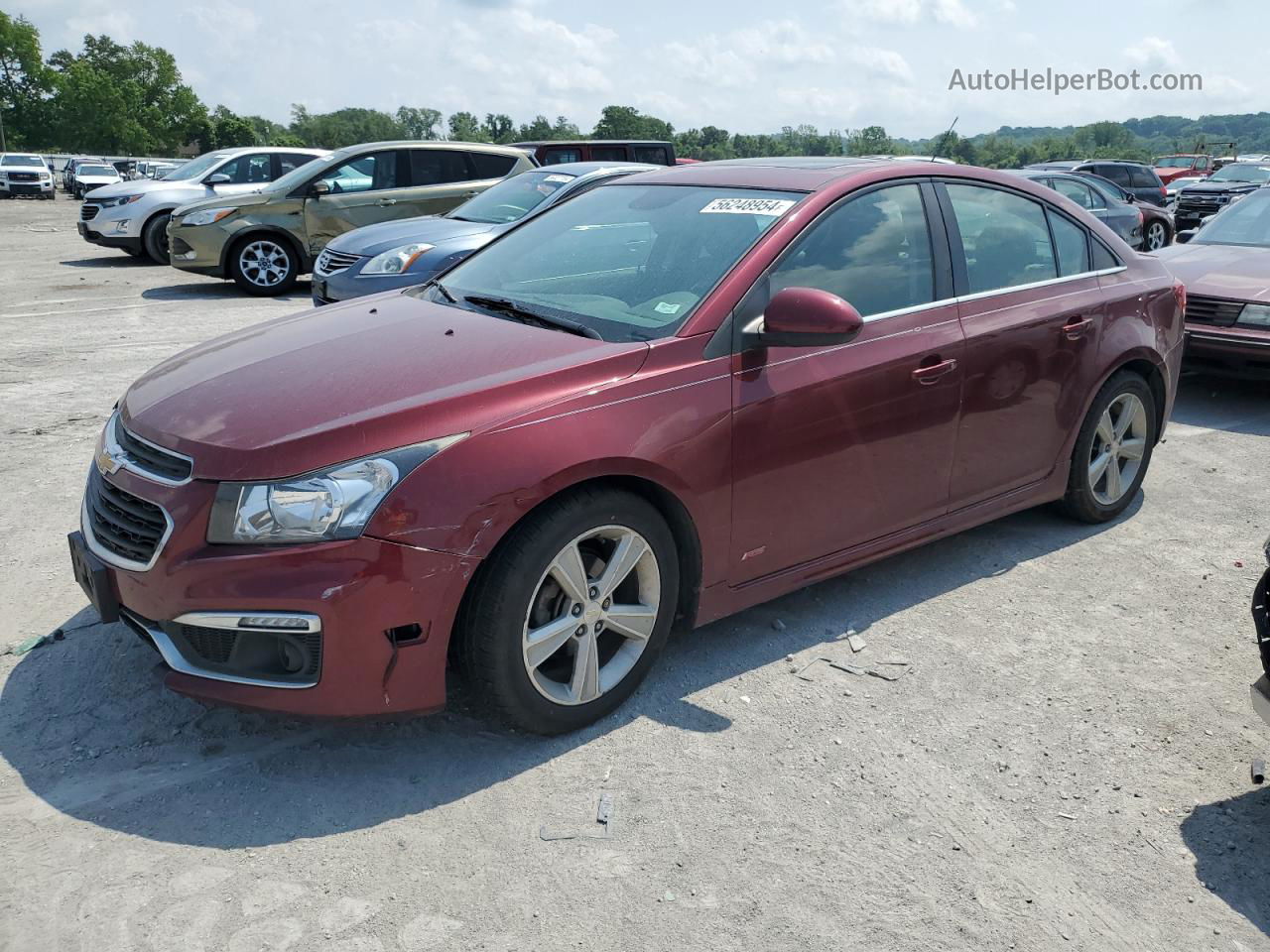 2015 Chevrolet Cruze Lt Burgundy vin: 1G1PE5SBXF7215406