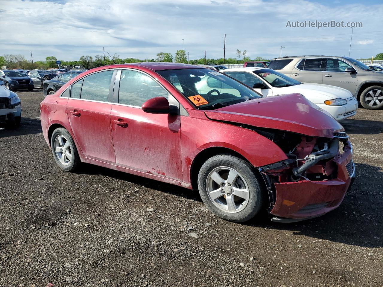 2012 Chevrolet Cruze Lt Red vin: 1G1PF5SC8C7155675