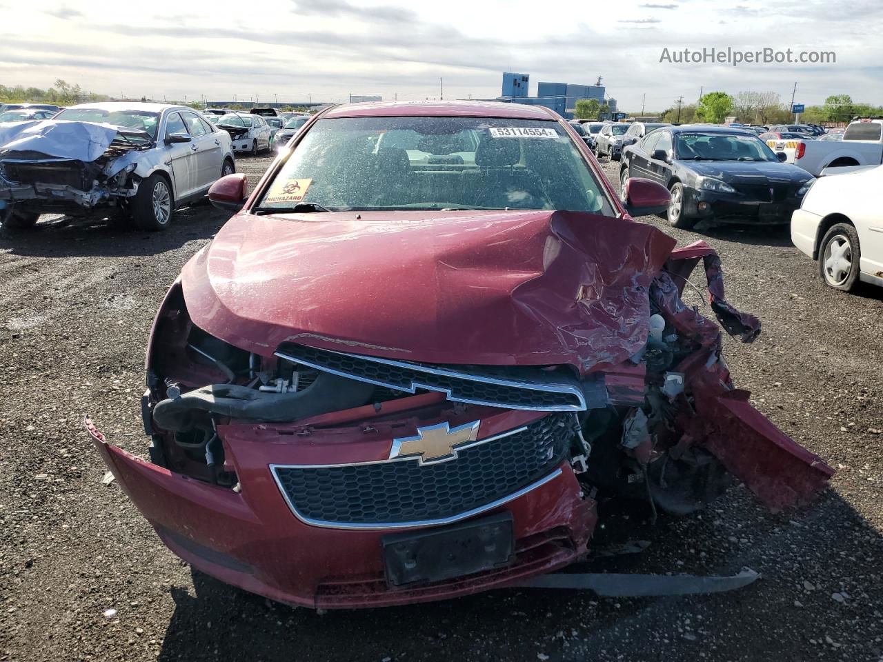 2012 Chevrolet Cruze Lt Red vin: 1G1PF5SC8C7155675