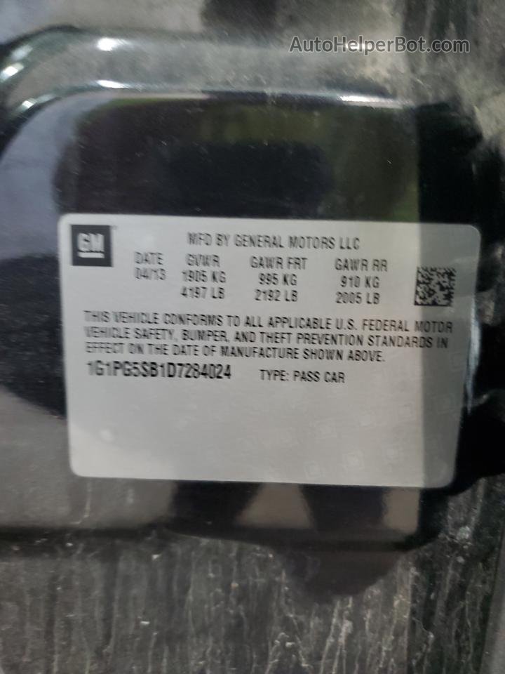2013 Chevrolet Cruze Ltz Black vin: 1G1PG5SB1D7284024