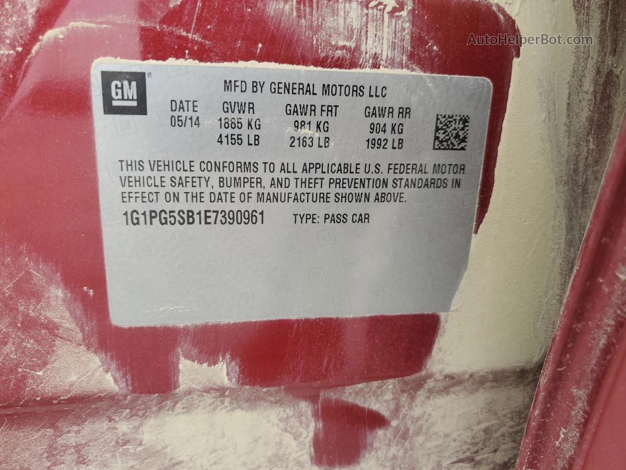 2014 Chevrolet Cruze Ltz Red vin: 1G1PG5SB1E7390961